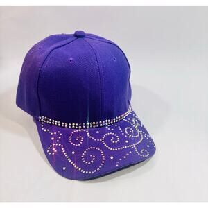 Rhinestone Studded Swirl designed Streetwear Activewear Bling Baseball Cap Hat